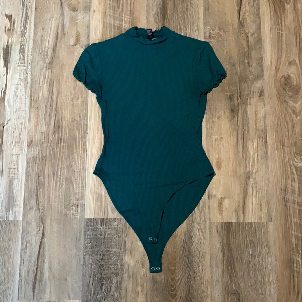Ribbed Turquoise Bodysuit
